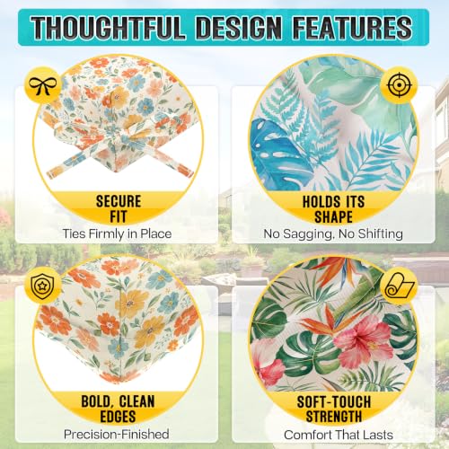 Patio Chair Cushions High Back 44"x22"x4" Thick (Blue Monstera) - color: Blue Monstera