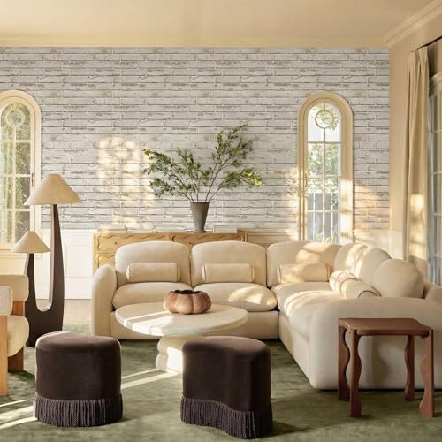 3D Peel and Stick Faux Brick Wall Panels 15.7" x 11.8" 10-Pack - color: BRICK-K