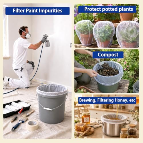 70 PCS 5 Gallon Paint Strainer, Paint Strainer Bags with Top Opening