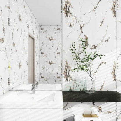 CAX Peel and Stick Wallpaper White Gold Marble Contact Paper for Countertop - color: Black/White, size: 15.7" x 78"