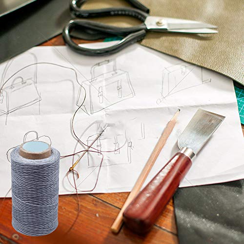 284Yards Waxed Thread for Leather, 0.8mm Waxed Linen Thread, Wax String - color: Light Gray