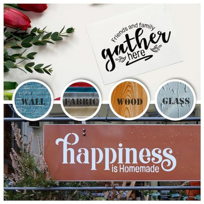 15 Pack Farmhouse Word Stencils for Painting on Wood & Canvas - 12x6