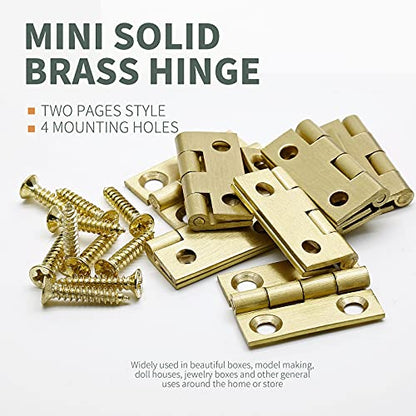 8Pcs 1" Brass Mini Butt Hinges Jewelry Box Cabinet