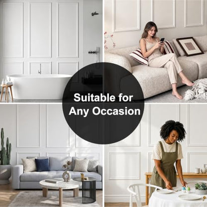3 Sets Framed Premade Peel and Stick Wall Molding Kit – Pre-Cut Wainscoting Panels Set, Self-Adhesive Installation for Living Room, Bedroom Accent Wall Decor（54 * 24IN-24 * 24IN） - size: 54 * 24IN-24 * 24IN