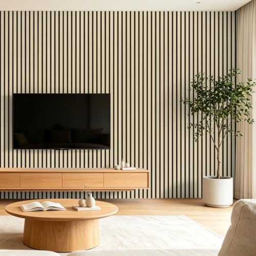 Art3d 94 x 12.6 Inch Acoustic Lightweight Slat Wall Panel, 6-Piece, Ashtree - color: Ashtree, size: 94 x 12.6 Inch
