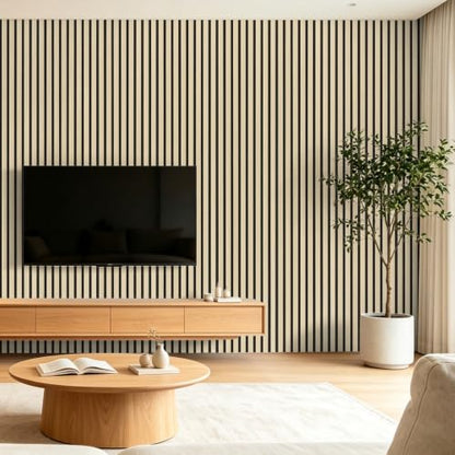 Art3d 94 x 12.6 Inch Acoustic Lightweight Slat Wall Panel, 6-Piece, Ashtree - color: Ashtree, size: 94 x 12.6 Inch