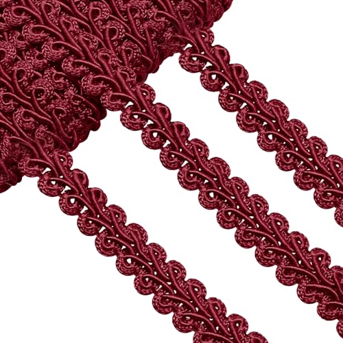 Dark Red Gimp Braid Trim, 1/2 Inch Width - color: Dark Red
