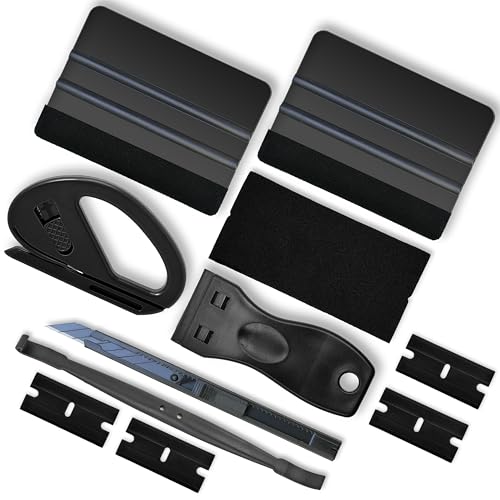 Vinyl Wrap Tools, Kitchen Wrap, Wallpaper Smooth, Cabinet Wrap, Car Window Tint, Cabinet Wrap, Peel & Stick Install, DIY Accessory, Suede Squeegee, Edge Trimmer, Cutter, Utility Knife, Black, - color: BLACK