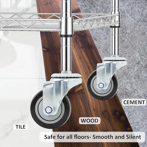 Finnhomy Swivel Caster Wheels 3 Inch Threaded Stem Casters Set of 4 Heavy Duty 3/8"-16 x 1 Anti-wear Polyurethane Industrial Castor Wheels for Cart/Furniture Load Bearing 2200 Lb Smooth Casters Black - style: 3 Inch