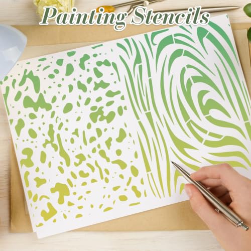 Geometric Texture Stencils for Crafts Reusable 16Pcs Stencils(8.2X5.9 Inch) - color: Texture 26
