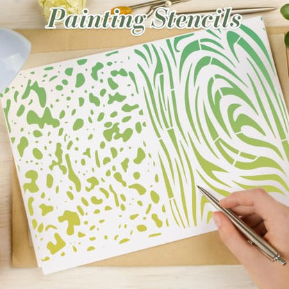 Geometric Texture Stencils for Crafts Reusable 16Pcs Stencils(8.2X5.9 Inch) - color: Texture 26