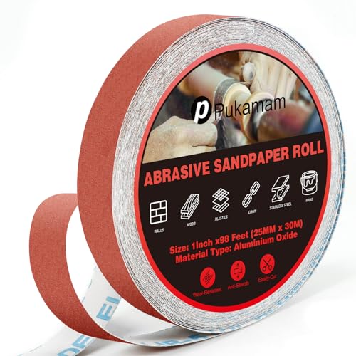 Emery Cloth Roll 180 Grit 1" x 98' for Metal & Wood - size: 180 Grit