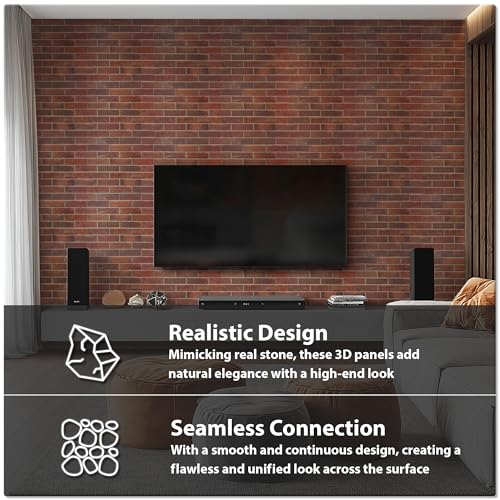 Sample 3D Faux Brick Wall Panel, 10" x 10", Material & Finish Preview - color: Red, size: Sample
