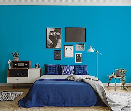 15.7"x118" Peel and Stick Wallpaper - Blue for Bedroom and Bathroom - Renter Friendly Removable Vinyl Matte - color: Lake Blue, size: 15.7" x 118"