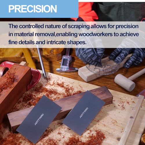 2PCS Cabinet Card Scrapers, High-Strength Blue Spring Steel Woodworking Tools for Engraving, Deburring, Polishing & Contour Sanding - size: Set E
