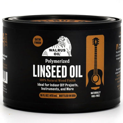 Walrus Oil - Polymerized Linseed Oil. 100% Natural, VOC-Free, Fast Curing Wood Sealer. Food-Contact Safe, 16oz Can