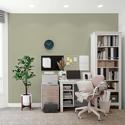 Glidden Total Interior Wall Paint & Primer All-in-One, Photo Gray/Yellow, Flat, 1 Gallon - color: Photo Gray, size: 128 Fl Oz (Pack of 1)