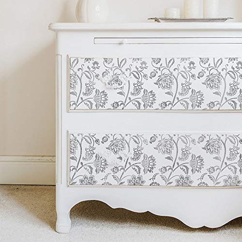 Jacobean Furniture Stencil - DIY Floral Pattern - Reusable Stencil for Furniture Makeovers (Small) - size: Small