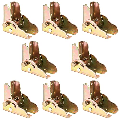 SEUNMUK 8 Pack Foldable Support Bracket, 2.4 x 1.5 x 2.6 Inch Self-Locking Hinge, Heavy Duty Color Leg Fittings Angle Braces Extension Support Bracket for Table Leg, Folding Workbench, Worktables