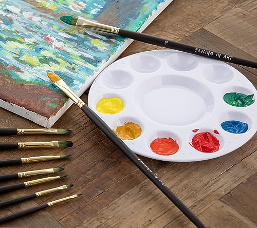 Falling in Art 9 PCS Long Handle Filbert Brushes Set - style: Filbert