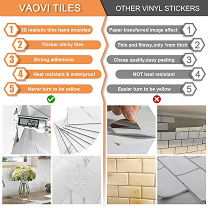 VAOVI Matte Peel and Stick Tiles Bathroom Wall(23pcs,Calaeatta) - color: Calaeatta