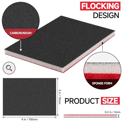 Shinboc 20 PCS Sanding Sponge 180 Grit, Hook and Loop Sandpaper Block - style: 180 Grit