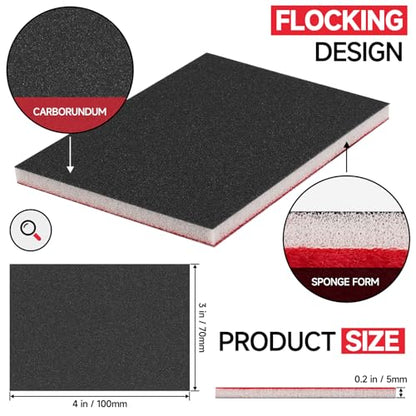 Shinboc 20 PCS Sanding Sponge 180 Grit, Hook and Loop Sandpaper Block - style: 180 Grit