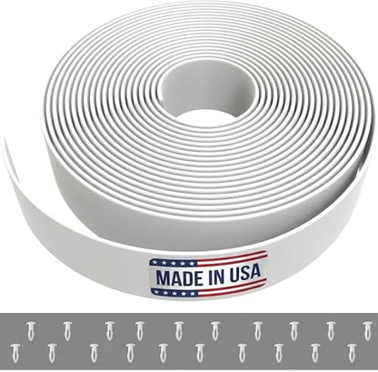 1.5" Vinyl Straps for Patio Chairs Repair Kit Lounge Patio Chair Repair Strapping Outdoor Patio Furniture Repair 20' Matte Finish (White) + 20 Rivets! - color: White