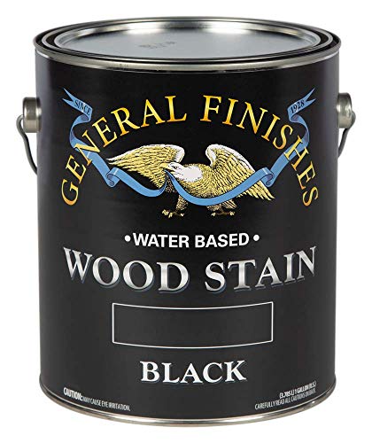 General Finishes Water Based Wood Stain, 1 Gallon, Black - color: Black, size: 1 Gallon