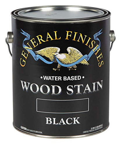 General Finishes Water Based Wood Stain, 1 Gallon, Black - color: Black, size: 1 Gallon