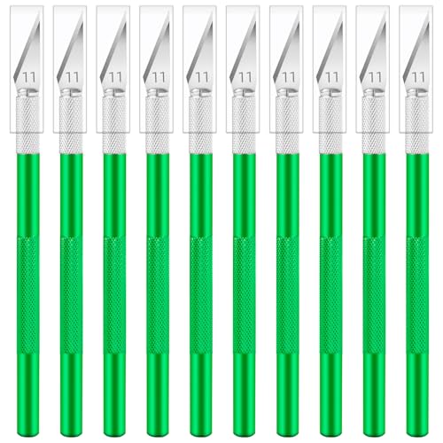 JETMORE Exacto Knife, 10 Pack Exacto Knife Set, Craft Knives with Sharp Blades, Precision Knife for Paper, Vinyl, Cardstock, Stencil, Scrapbooking, Model Making, Creative DIY Art Projects (Green) - color: Grenn, size: 10 Pack