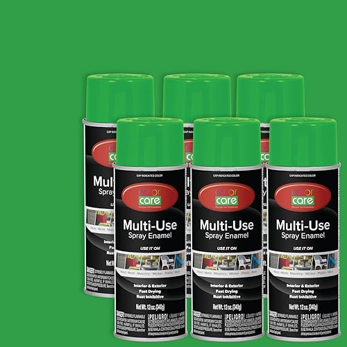 Spray Paint, 12 oz, 6-Pack (Gloss Light Green) – All-Purpose, Indoor & Outdoor, Rust Resistant, for Wood, Metal, Plastic & Masonry - color: Light Green