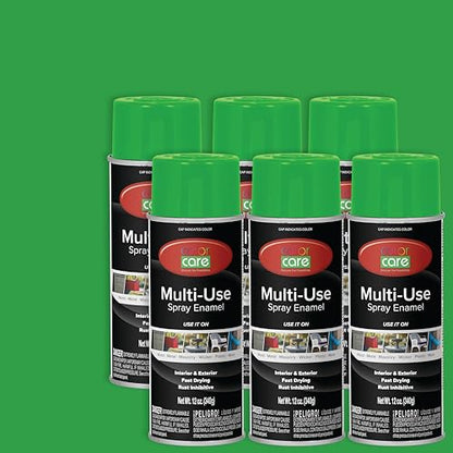 Spray Paint, 12 oz, 6-Pack (Gloss Light Green) – All-Purpose, Indoor & Outdoor, Rust Resistant, for Wood, Metal, Plastic & Masonry - color: Light Green