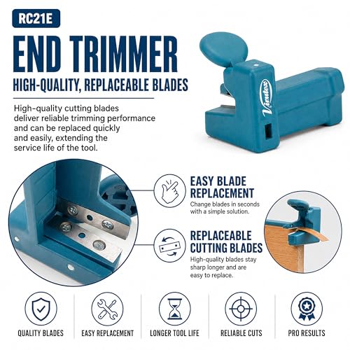 Virutex RC21E Veneer End Trimmer, Edge Banding Cutter for PVC, Melamine & Laminate, Double Blade Precision Tool up to 54 mm for Woodworking