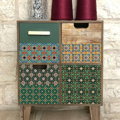 Peacoblue Marrakech Patterns Rub On Transfers for Furniture Craft 6"x12" - style: Marrakech Patterns