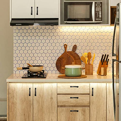 Ravinte Arch Cabinet Pulls 3-3/4in 10 Pack Black Kitchen Cabinet Handles - color: Black, size: 3-3/4 inch hole center