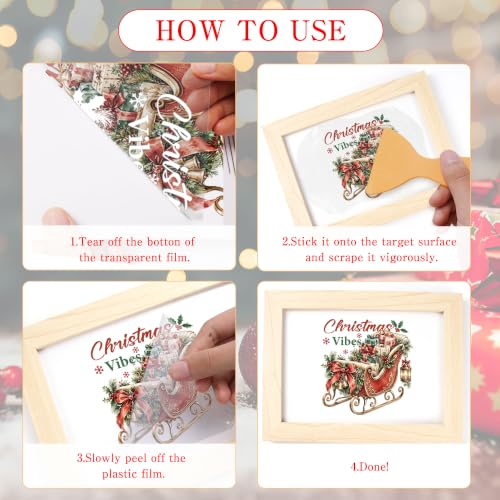 Christmas Rub on Transfers for Crafts, Vintage Transfer Furniture Decals - style: Vintage Christmas 01