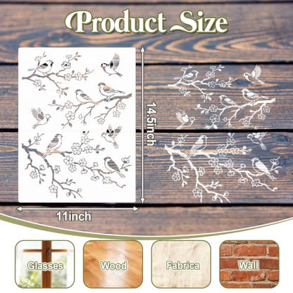 9 Pcs Tree Leaf Vine Stencils for Painting 11x14.5 Inch - style: Tree Leaf Vine
