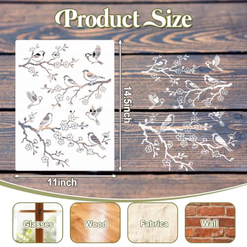 9 Pcs Tree Leaf Vine Stencils for Painting 11x14.5 Inch - style: Tree Leaf Vine