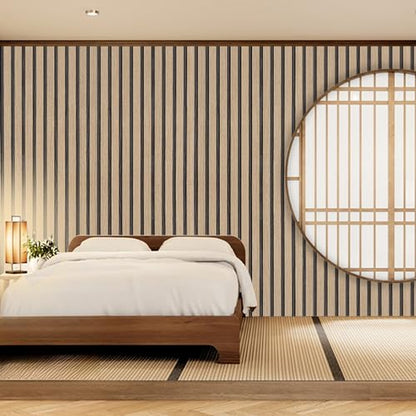 Brown Wood Slat Peel and Stick Wallpaper - 17.5"x200" Textured Faux Wood Self-Adhesive, Waterproof Removable Wall Panel for Bedroom, Kitchen, Accent Wall - Easy Install - color: Dark Brown, size: 17.5" x 200"