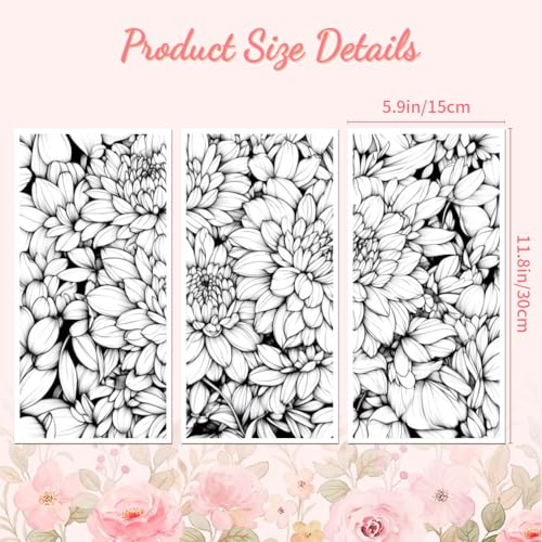 Peacoblue Black and White Daisy Rub On Transfers for Furniture Craft 6"x12" - style: Black and White Daisy