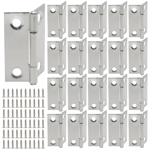 Luomorgo 1.5 Inch Mini Hinges, Stainless Steel Butt Hinges, 20 Pack - size: 1.5 Inch