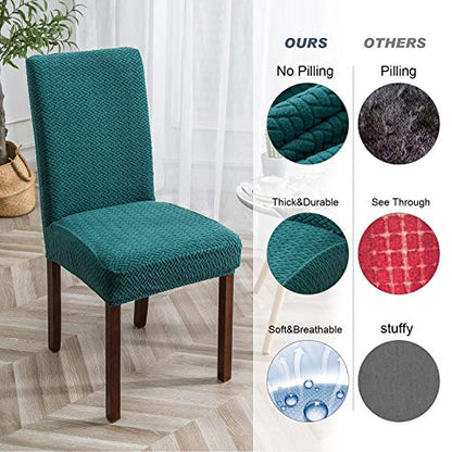 Genina Stretch Chair Covers for Dining Room Kitchen Parsons Set of 4 - color: Teal, size: 15-19in Not waterproof