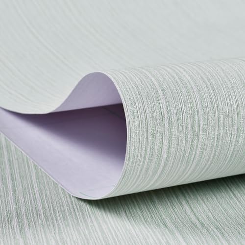 Haimin Grasscloth Wallpaper Textured 24in X 393in Fabric Contact Paper Textured Linen Peel and Stick Self-Adhesive Thick Vinyl Embossed Wallpaper - color: Light Green