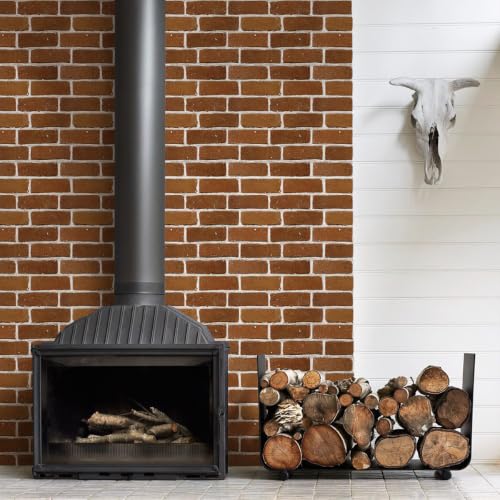Commomy Faux Brick Wall Panels Peel and Stick Thin PVC 10 Pcs 11.8" x 11.8" - color: Brick-MA
