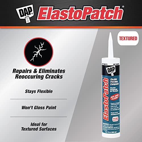 DAP ElastoPatch Textured Flexible Patching Compound, Off White, 10.1 Oz (7079812286) - size: 10.1 oz