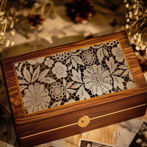 3 Sheets Vintage Golden Lacework Rub on Transfer for Craft 12×6in
