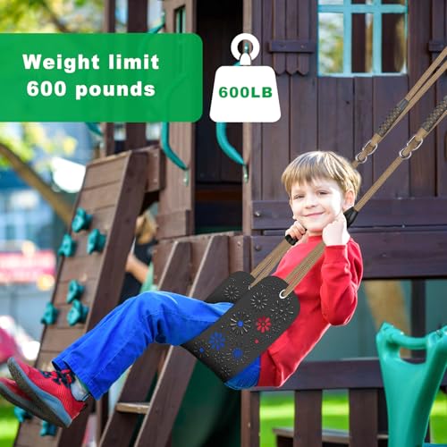 SELEWARE Heavy Duty Swing Seat for Kids Adults with Adjustable Ropes - color: Black3 Swing Seat, 2 Pack