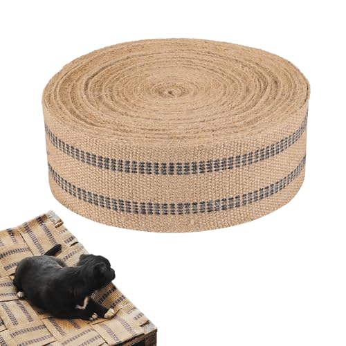 Upholstery Webbing for Chairs, 3.5 in x 33 yd Jute Webbing Roll - color: Black and Brown, size: 3.5" x 33 Yards