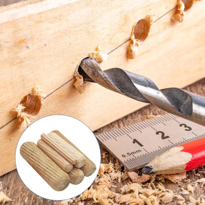 30Pcs Assorted Wooden Dowel Pins, M4 M6 M8 M10 M12 Fluted Hardwood Grooved Plugs for Furniture Woodworking, DIY Crafts Carpentry (5/32 to 1/2 Inch, 4/6/8/10/12mm) - size: 5 Sizes(M4 M6 M8 M10 M12)